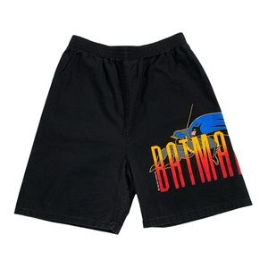 Vintage 90s Dc Comics Batman Cartoon Black Sweat Shorts Youth Boys Size Medium